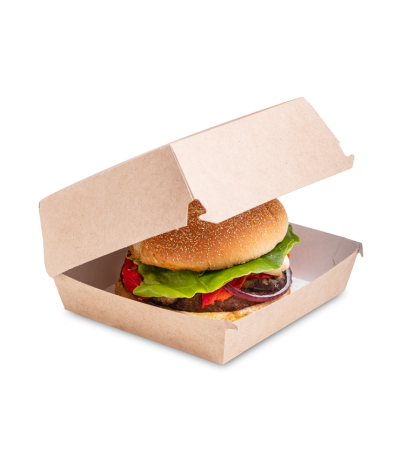 Коробка гамбургер BURGER L 132(123)х142(123)x70 крафт /60/240/