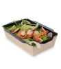 Контейнер картонный с пластиковой крышкой ECO OPSALAD 220х160х55 1000 мл BLACK WOOD