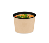 Контейнер бумажный 300мл Round Bowl BLACK с пластиковой крышкой /30/600