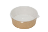 Контейнер бумажный 1000мл Round Bowl крафт d=150 с ПЛОСКОЙ крышкой /45/270