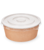 Контейнер бумажный 750мл Round Bowl крафт d=150 с ПЛОСКОЙ крышкой /45/270