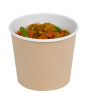 Контейнер бумажный 500мл Round Bowl крафт с пластиковой крышкой /30/600/