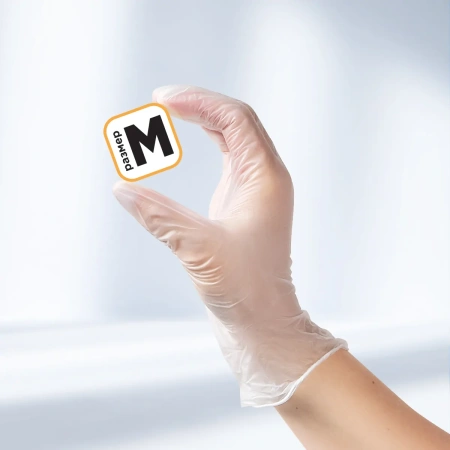 Перчатки виниловые неопудренные прозрачные размер M 100 шт в упаковке