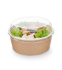 Контейнер бумажный 750мл Round Bowl крафт d=150 с КУПОЛЬНОЙ крышкой /45/270