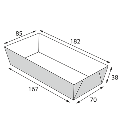 Лоток картонный HD noL 165х70х40 крафт /50/1000