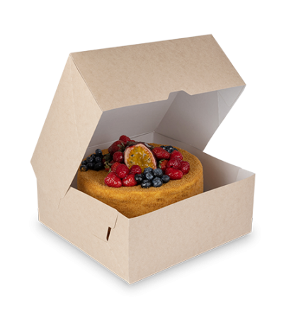 Коробка для кондитерских изделий 255х255х105 CAKE 6000 крафт без окна