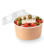Контейнер бумажный 1000мл Round Bowl крафт d=150мм с КУПОЛЬНОЙ крышкой /45/270