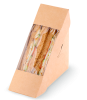 Коробка СЭНДВИЧ треугольный 126х126х61 крафт с окном /50/400/