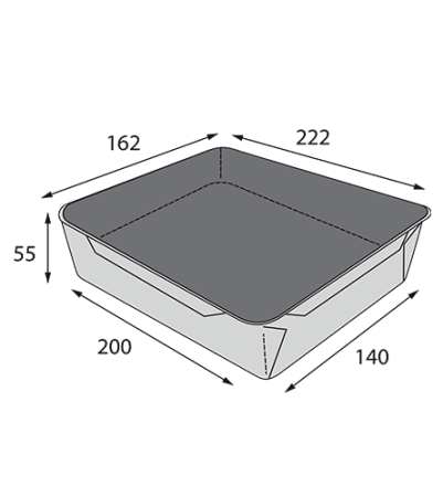 Контейнер картонный с пластиковой крышкой ECO OPSALAD 220х160х55 1000 мл BLACK WOOD