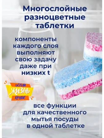 Для посудомоечных машин MIX TABS таблетки АМС 100 штук в упаковке