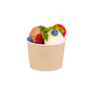Контейнер бумажный 300мл Round Bowl крафт с пластиковой крышкой /30/600