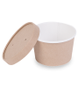 Контейнер бумажный 300мл Round Bowl крафт с картонной крышкой /30/600