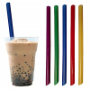 Трубочки без изгиба 12х240 в индивидуальной упаковке цветные Bubble Tea скошенный край /250 штук