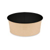 Контейнер бумажный 750мл Round Bowl BLACK с ПЛОСКОЙ крышкой /45/270