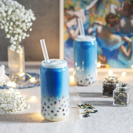 Трубочки без изгиба 12х210 в индивидуальной упаковке прозрачные Bubble Tea скошенный край /250 штук