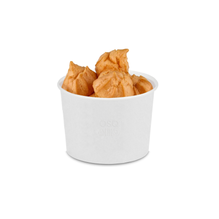 Контейнер бумажный 300мл Round Bowl белый с картонной крышкой /30/600