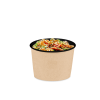 Контейнер бумажный 300мл Round Bowl BLACK с пластиковой крышкой /30/600