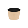 Контейнер бумажный 300мл Round Bowl BLACK с пластиковой крышкой /30/600