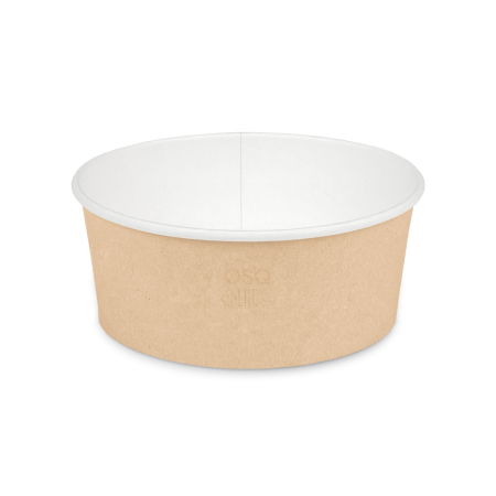 Контейнер бумажный 750мл Round Bowl крафт d=150 с ПЛОСКОЙ крышкой /45/270