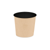 Контейнер бумажный 400мл Round Bowl BLACK с пластиковой крышкой /30/600