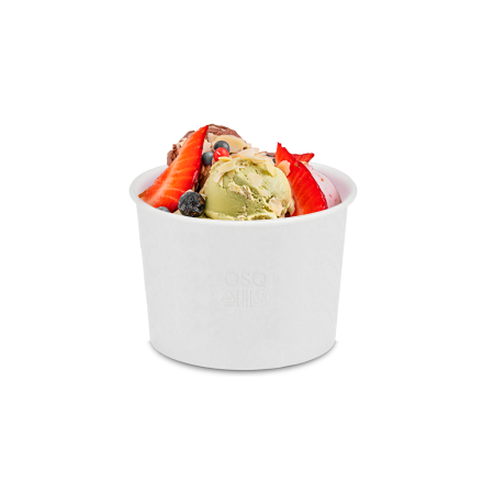 Контейнер бумажный 300мл Round Bowl белый с картонной крышкой /30/600